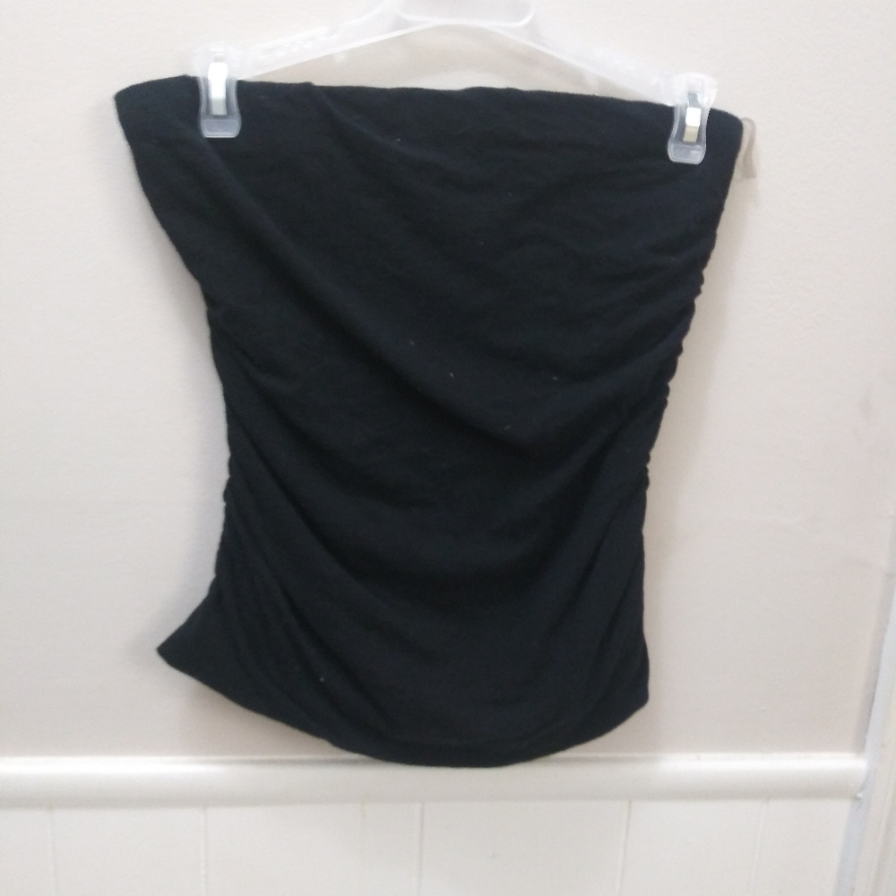 Black Tube Top with Scrunch Sides